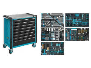 Tool trolley with assortment of 427 pcs