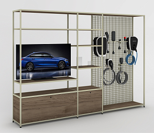 Set BMW shelf for charging equipment EVE wallmounted 400mm