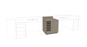 Multifunctional Counter sideboard with a door and paper trays