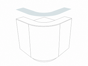 Film retrofit kit for Multifunctional Counter / Bar Counter Corner Element (90° quarter circle)