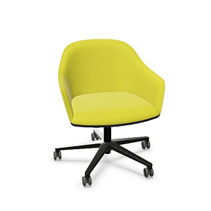 Visitor Chair SOFTSHELL for hard floor yellow/pastel green
