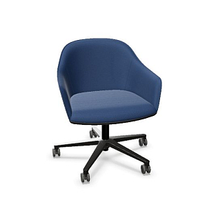 Visitor Chair SOFTSHELL for hard floor blue/coconut