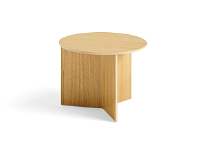 Side table SLIT wood veneered oak Ø45cm 