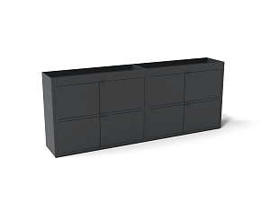New Order shelf with steel sliding doors Charcoal