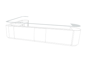 Film retrofit kit for Multifunctional counter with three workstations