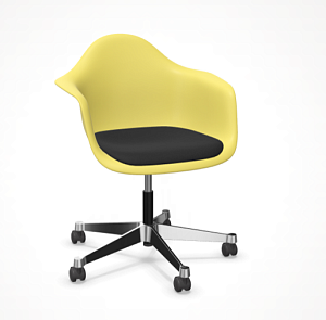 Eames Plastic Armchair RE PACC hard floor citron RE