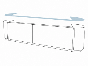 Film retrofit kit for Multifunctional counter with two workstations