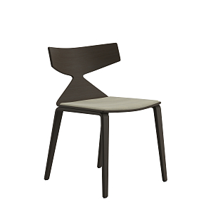 Chair Saya - chair completely in oak wood with glued cushion in fabric