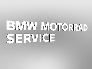 BMW MOTORRAD Lettering "BMW MOTORRAD SERVICE" two-line, white, not illuminated, E0+