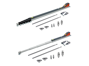 Telescopic measuring rod set