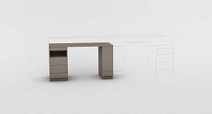 Multifunctional Counter desk workstation 1600mm right