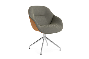 Chair ABOUT A CHAIR AAC 121 SOFT DUO BEIGE / BLUE MOTTLED & COGNAC