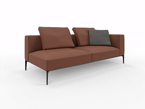Sofa with one armrest right 2,5 seater JAAN LIVING cognac