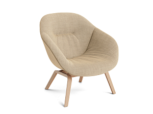 Lounge Chair AAL 83 Soft Beige / Grey & Clear Lacquered Oak About A Lounge