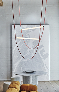 Pendant lamp WIRELINE double pink