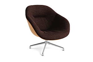 Chair ABOUT A LOUNGE AAL 81 SOFT DUO BLUE/COGNAC MOTTLED & COGNAC