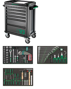 Set of tools with tool trolley No.93/135QR Drawers 6 Anthracite gray, RAL 7028 135pcs