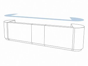 Film retrofit kit for Multifunctional counter with two workstations extended