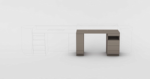 Multifunctional Counter desk workstation 1600mm left